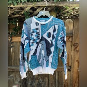 Monello Blue Abstract Sweater